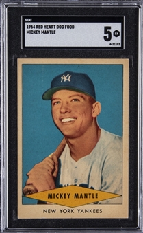 1954 Red Heart Dog Food Mickey Mantle -  SGC EX 5